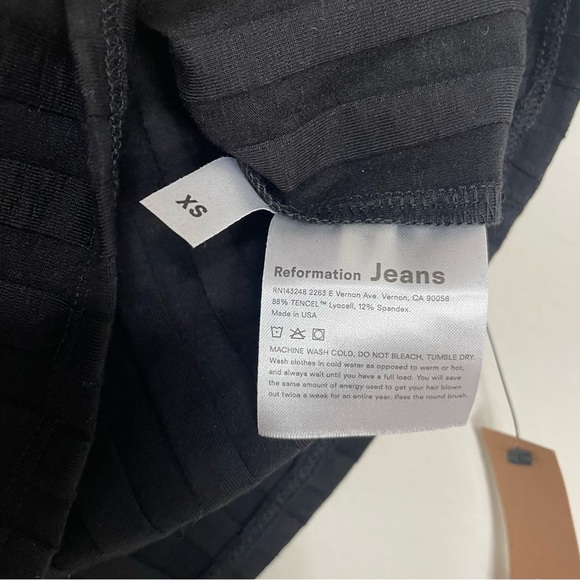 NWT REFORMATION Black Ribbed Giselle Mock Neck Top Size XS - Picture 6 of 7